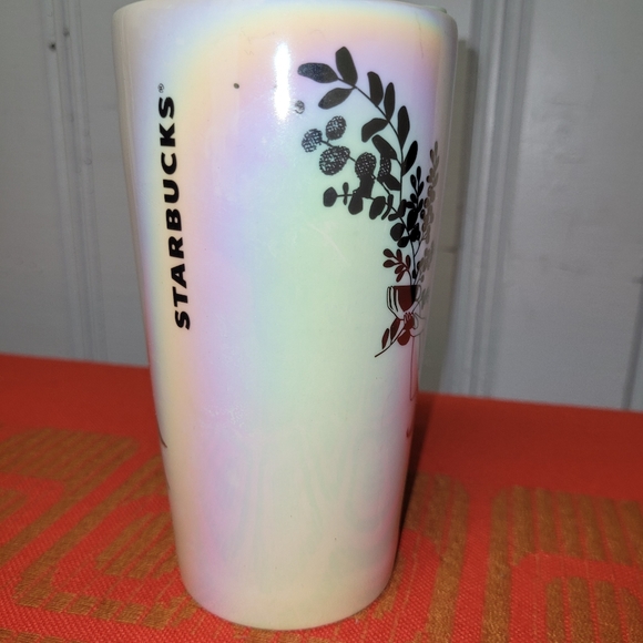 Starbucks winter siren mermaid holiday Iridescent ceramic 12 oz travel mug - Picture 2 of 5